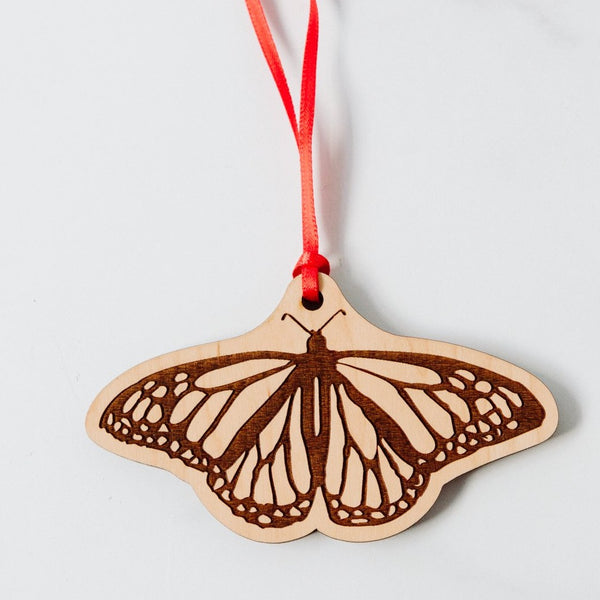 Monarch Butterfly Wood Ornament