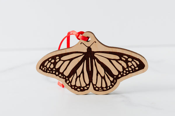 Monarch Butterfly Wood Ornament