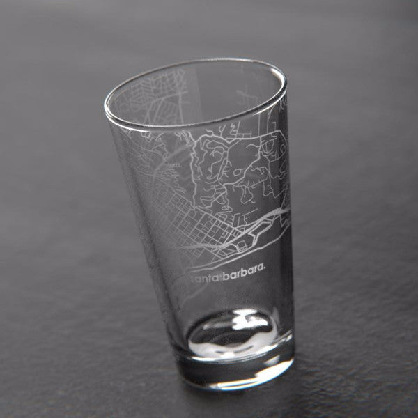 Map of Santa Barbara Pint Glass