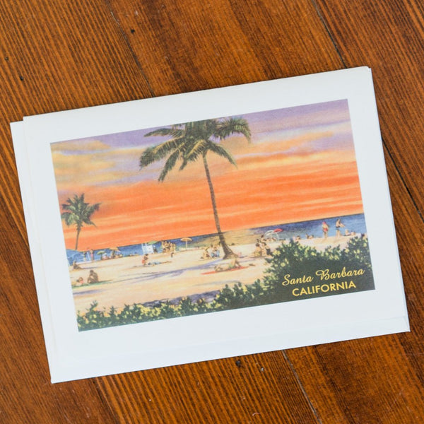 Santa Barbara Beach Note Card Single Note Cards - Found Image, The Santa Barbara Company