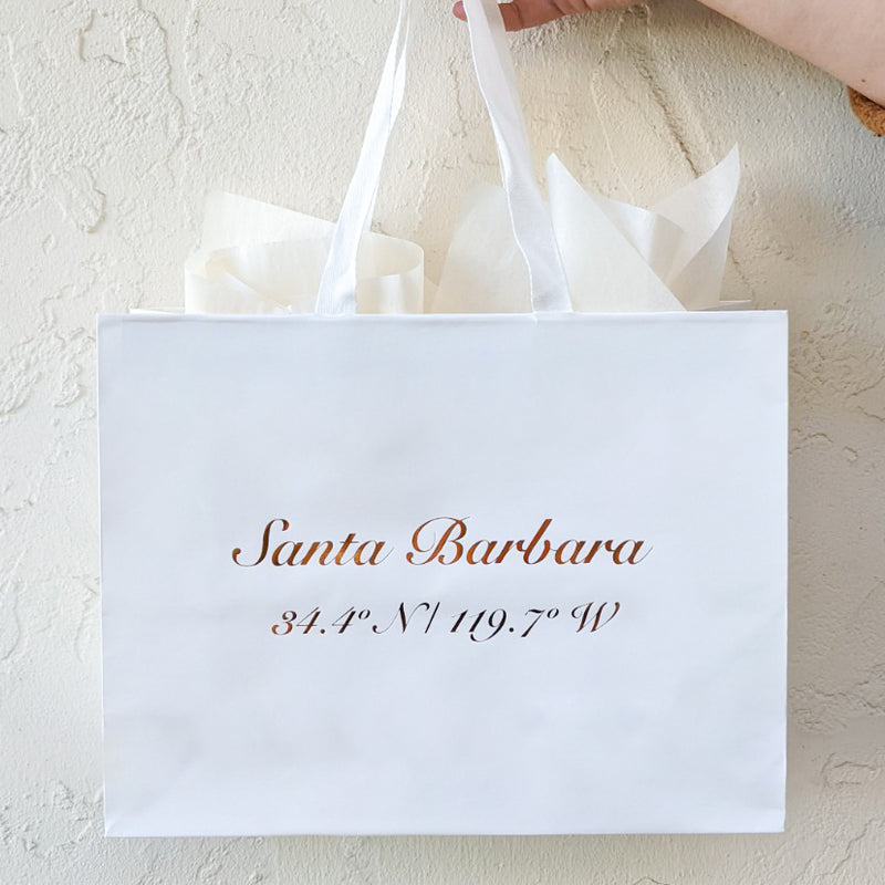 Santa Barbara Coordinates White Gift Tote