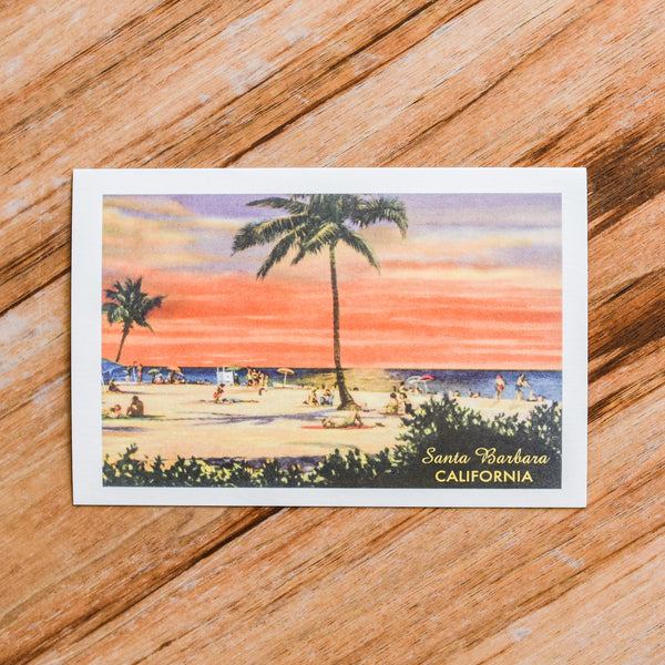 Santa Barbara Beach Postcard Postcards - Found Image, The Santa Barbara Company