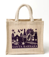 Santa Barbara skyline canvas tote with rope handle