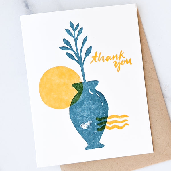 Mediterranean Sun Thank You Letterpress Card