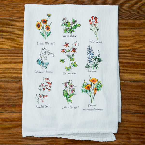 Wildflowers Flour Sack Towel Kitchen Towels - Papersharks, The Santa Barbara Company - 2